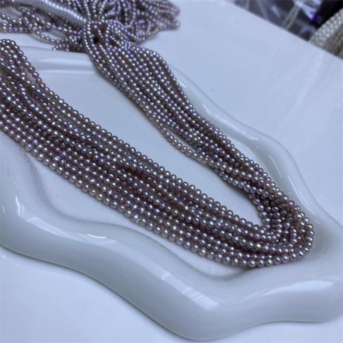 Natural Freshwater Pearl Loose Beads, Slightly Round, DIY, purple, 2x3mm, Sold By Strand