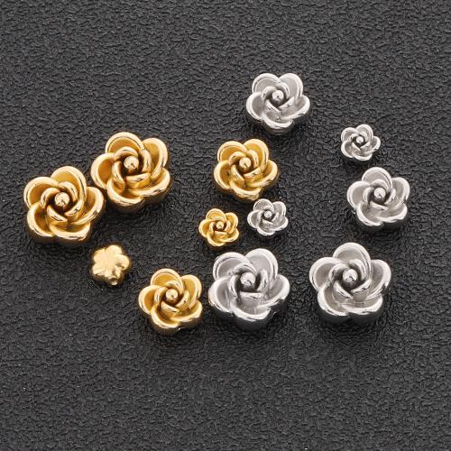Edelstahl-Beads, 304 Edelstahl, Rose, goldfarben plattiert, DIY, keine, 10PCs/Tasche, verkauft von Tasche