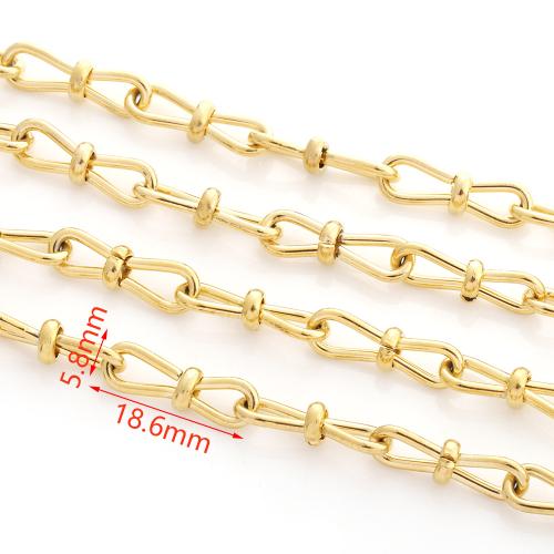 Stainless Steel Jewelry Chain, 304 Stainless Steel, gold color plated, DIY, more colors for choice, 5m/Bag, Sold By Bag