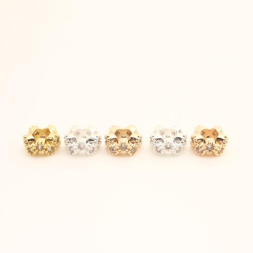 Brass Spacer Beads, DIY & micro pave cubic zirconia, more colors for choice, 4x8.50x8.50mm, Sold By PC