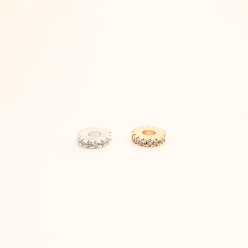 Brass Spacer Beads, DIY & micro pave cubic zirconia, more colors for choice, 1.50x8x8mm, Sold By PC