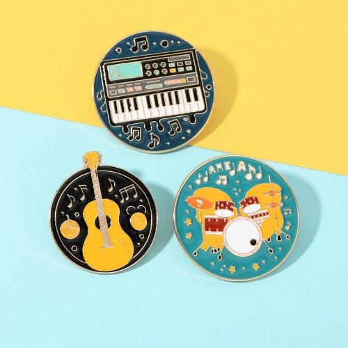 Enamel Brooch, Tibetan Style, plated, Unisex & different designs for choice, golden, Sold By PC