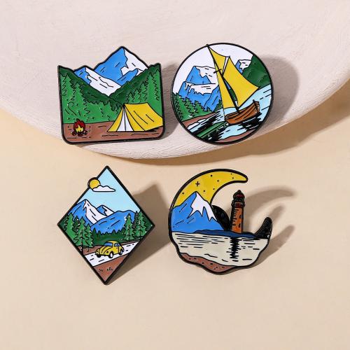 Enamel Brooch, Tibetan Style, plated, Unisex & different styles for choice, black, Sold By PC