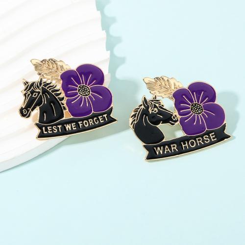 Enamel Brooch, Tibetan Style, plated, Unisex & different styles for choice, golden, Sold By PC