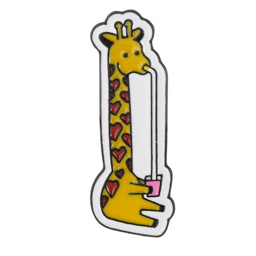 Enamel Brooch, Tibetan Style, Giraffe, plated, Unisex, black, Sold By PC
