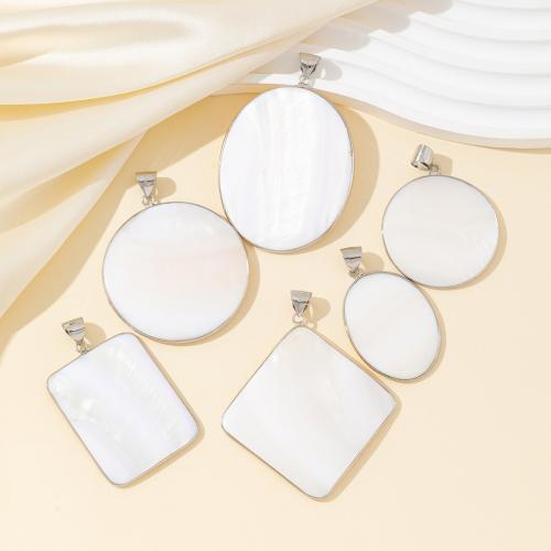 Shell Pendants, with Iron, silver color plated, DIY, more colors for choice, Sold By PC