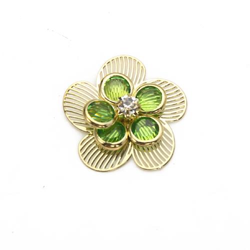 Brass Stud Earring, Flower, plated, fashion jewelry & with rhinestone, mixed colors, nickel, lead & cadmium free, 23.06x6.14x23.31mm, Sold By Pair