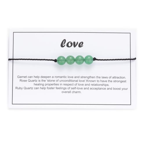 Gemstone Bracelet, with Wax Cord, Round, handmade, fashion jewelry & Unisex, more colors for choice, Length:Approx 6-10 Inch, Sold By PC