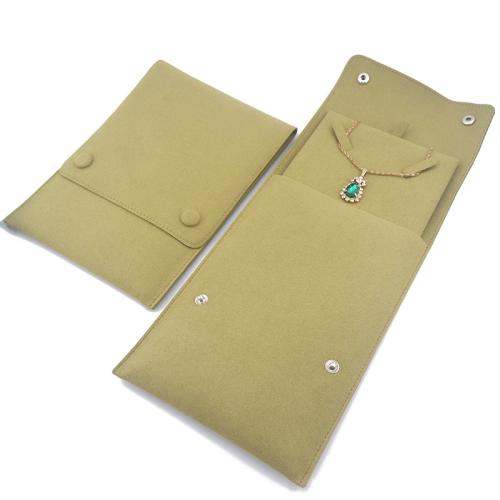 Microfiber PU Jewelry Packing Bag, Rectangle, portable & dustproof, grass green, 180x130mm, Sold By PC