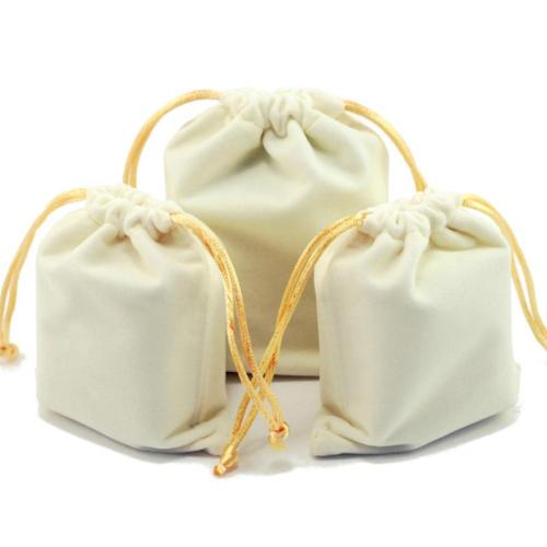 samt Drawstring Tasche, Tragbar & Staubdicht & verschiedene Größen vorhanden, beige, verkauft von PC