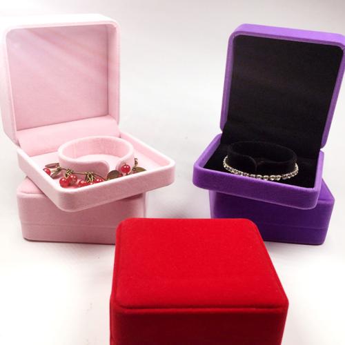 Velveteen Bracelet Box, Square, dustproof, more colors for choice, 90x90x40mm, Sold By PC