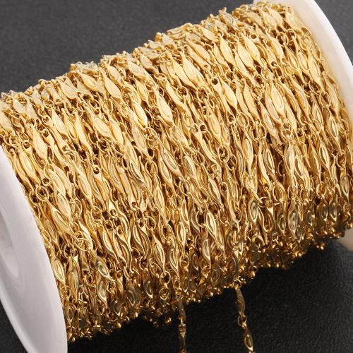 Stainless Steel Jewelry Chain, 304 Stainless Steel, gold color plated, DIY, more colors for choice, 5m/Bag, Sold By Bag