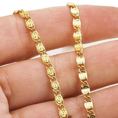 Stainless Steel Jewelry Chain, 304 Stainless Steel, gold color plated, DIY, more colors for choice, 3mm, 5m/Bag, Sold By Bag