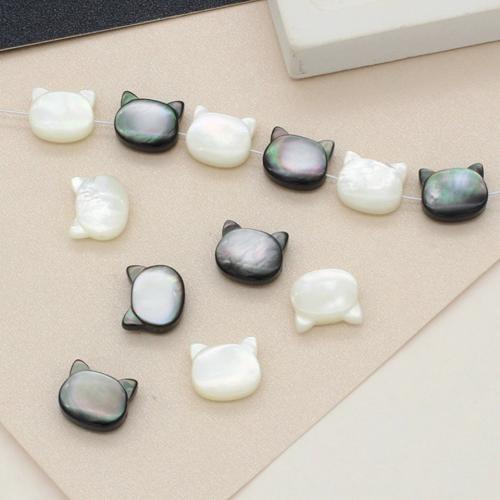 Natural Seashell Beads, White Lip Shell, with Black Lip Shell, gold color plated, DIY, more colors for choice, 6-10MM, 10PCs/Bag, Sold By Bag