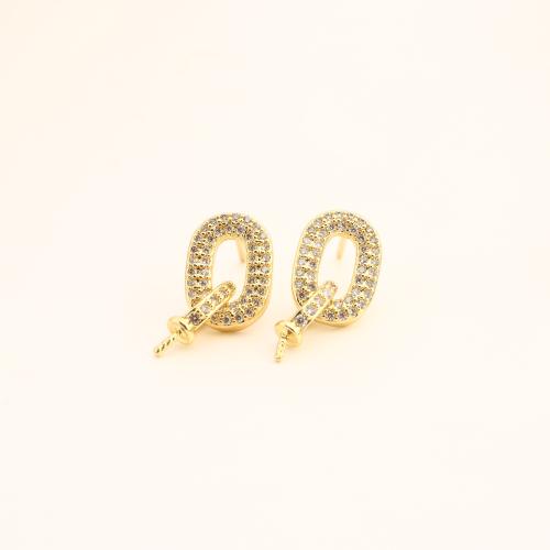 Brass Earring Drop Component, DIY & micro pave cubic zirconia & hollow, more colors for choice, 19x9x13mm, Sold By Pair