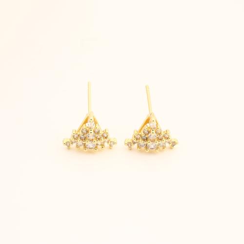 Cubic Zirconia Micro Pave Brass Earring, fashion jewelry & micro pave cubic zirconia & for woman, more colors for choice, 10x13x20mm, Sold By Pair