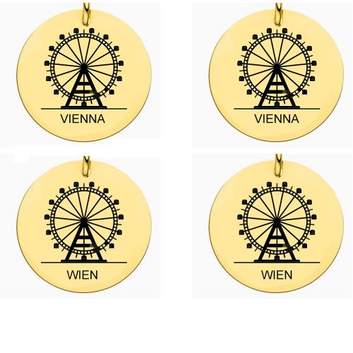 Bijoux pendentifs en acier inoxydable , Acier inoxydable 304, Rond, DIY & double face, plus de couleurs à choisir, 10x1mm, Vendu par PC