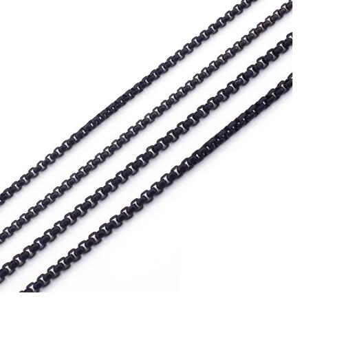 Stainless Steel Box Chain, 304 Stainless Steel, black ionic, DIY, 2.50mm, Sold By m