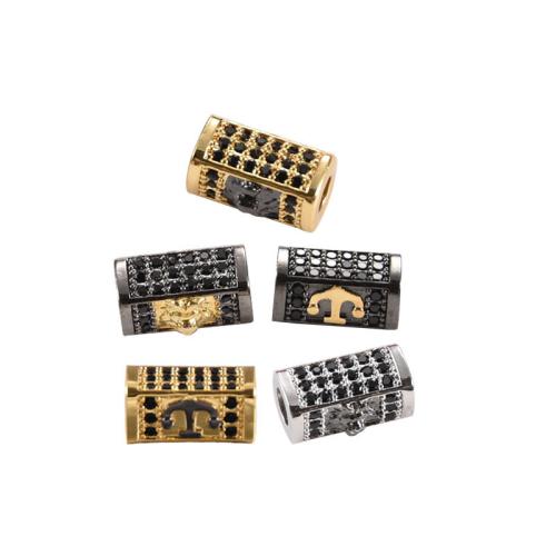 Cubic Zirconia Micro Pave Brass Beads, plated, DIY & micro pave cubic zirconia, more colors for choice, nickel, lead & cadmium free, Sold By PC