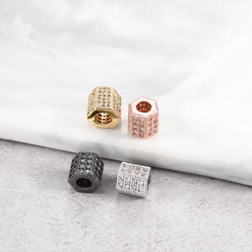 Cubic Zirconia Micro Pave Brass Beads, plated, DIY & micro pave cubic zirconia, more colors for choice, nickel, lead & cadmium free, Sold By PC