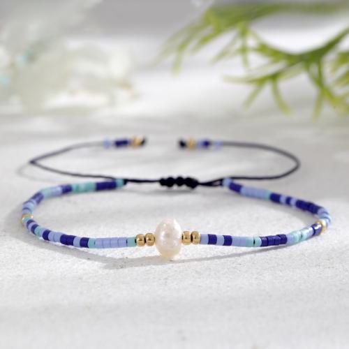Seedbead Bracelet, with Plastic Pearl & Tibetan Style, gold color plated, fashion jewelry, more colors for choice, Sold By PC