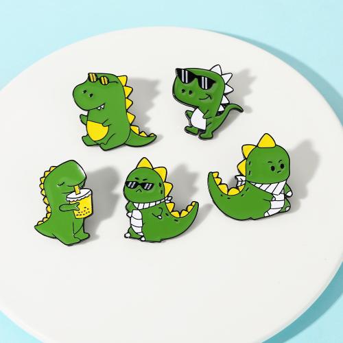 Dress Shirt Brooch, Tibetan Style, Dinosaur, plated, Unisex & different styles for choice & enamel, black, Sold By PC