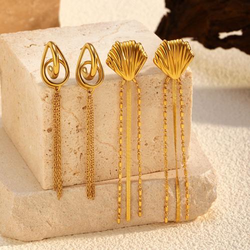 Fashion Fringe Earrings, 304 Stainless Steel, plated, fashion jewelry & different styles for choice & for woman, Sold By Pair
