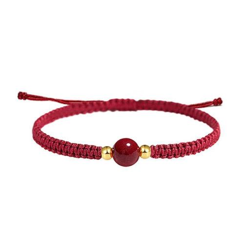 Fashion Bracelet Cinnabar, Cordon de noeud, avec cinabre & laiton, bijoux de mode, plus de couleurs à choisir, protéger l'environnement, sans nickel, plomb et cadmium, 8mm, Longueur:Environ 19 cm, Vendu par PC