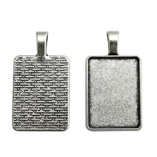 Tibetan Style Pendant Cabochon Setting, Rectangle, plated, DIY, more colors for choice, 18x25mm, Sold By PC