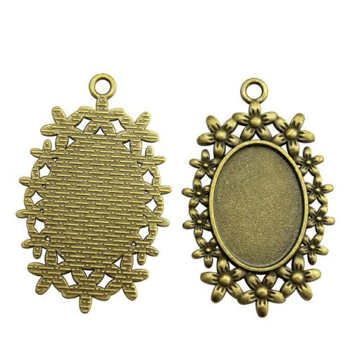 Tibetan Style Pendant Cabochon Setting, plated, DIY, more colors for choice, 18x25mm, Sold By PC