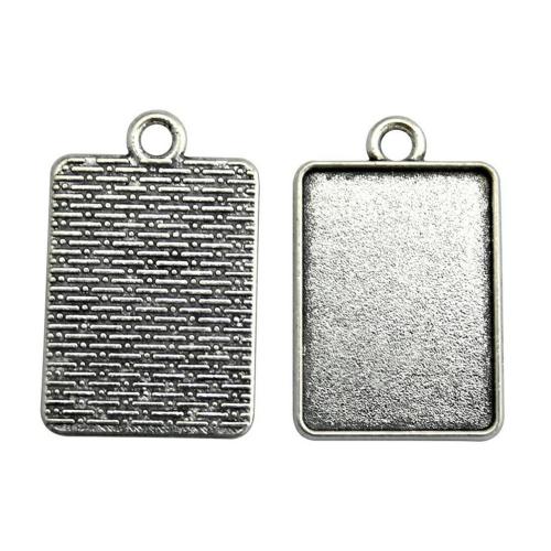 Tibetan Style Pendant Cabochon Setting, Rectangle, plated, DIY, more colors for choice, 18x25mm, Sold By PC