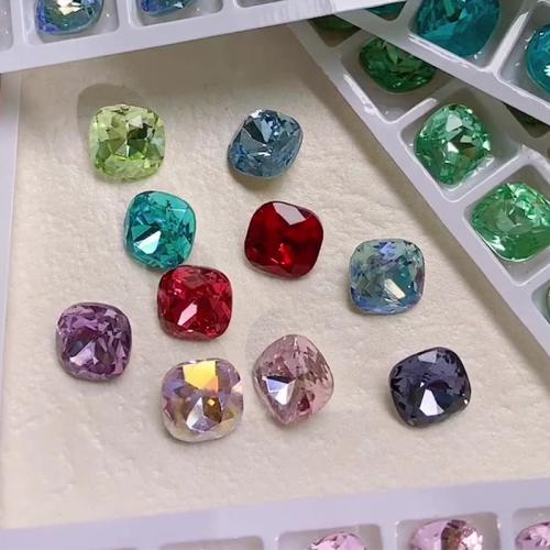 3D Nail Art Decoration, Crystal, Square, DIY & faceted, more colors for choice, 10x10mm, Sold By PC
