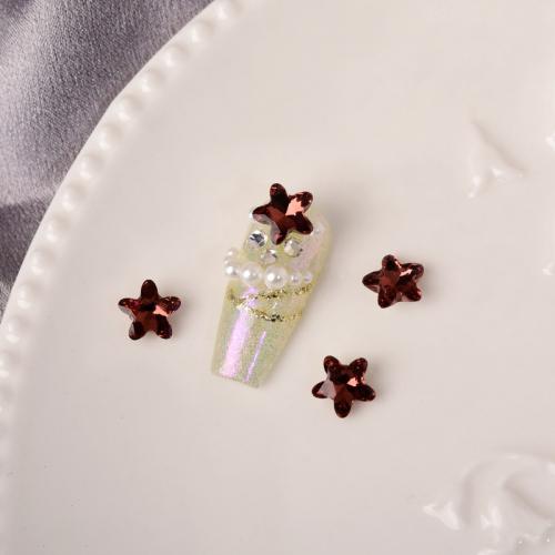 3D Nail Art Decoration, Crystal, Star, DIY & faceted, more colors for choice, 8x8mm, Sold By PC