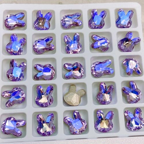 3D Nail Art Dekoration, Kristall, Hase, DIY & facettierte, mehrere Farben vorhanden, 9x11mm, verkauft von PC