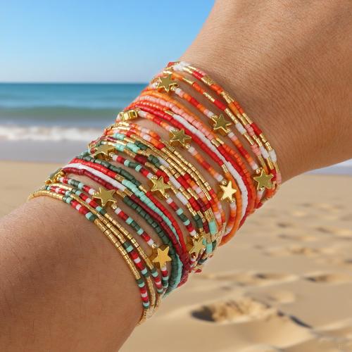 Seedbead Bracelet, with Tibetan Style, gold color plated, fashion jewelry, more colors for choice, 12Strands/Set, Sold By Set