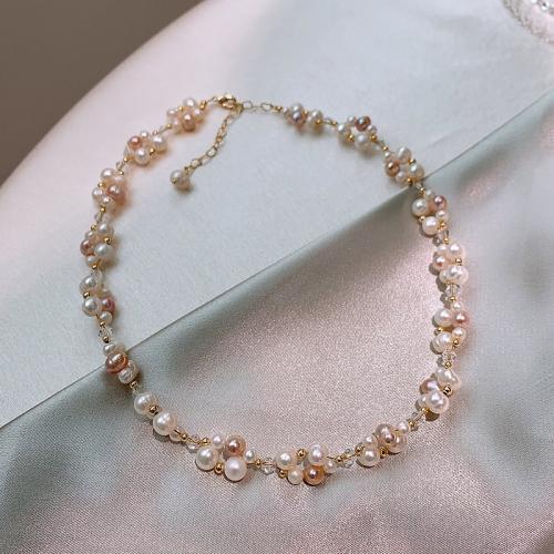 Natural Cultured Freshwater Pearl Jewelry Sets, with Tibetan Style, Baroque, gold color plated, fashion jewelry, more colors for choice, 9-10MM, Sold By Strand