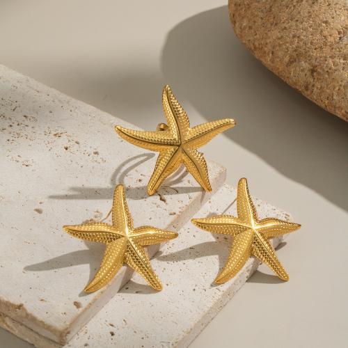 Fashion Stainless Steel Jewelry Sets, 304 Stainless Steel, Starfish, gold color plated, fashion jewelry, golden, Sold By PC
