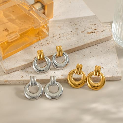 Stainless Steel Stud Earrings, 304 Stainless Steel, gold color plated, fashion jewelry, more colors for choice, Sold By Pair