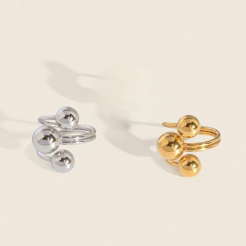 Stainless Steel Finger Ring, 304 Stainless Steel, gold color plated, fashion jewelry, more colors for choice, Sold By PC