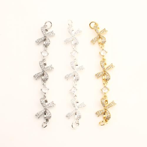 Brass Extender Chain, DIY & micro pave cubic zirconia, more colors for choice, 67x11.50x3mm, Sold By PC