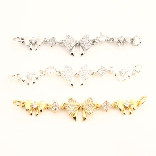 Brass Extender Chain, DIY & micro pave cubic zirconia, more colors for choice, 57x9x3mm, Sold By PC