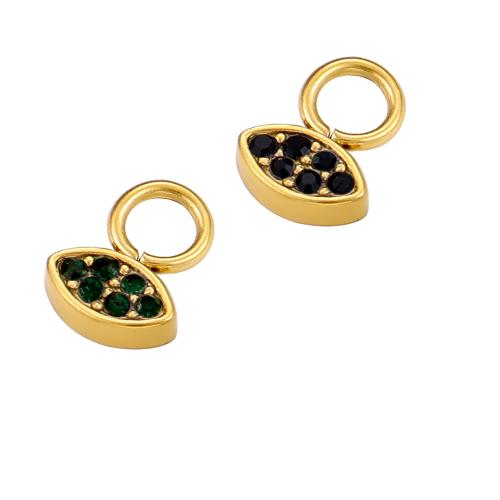 Stainless Steel Pendants, 304 Stainless Steel, gold color plated, DIY & with rhinestone, more colors for choice, Sold By PC