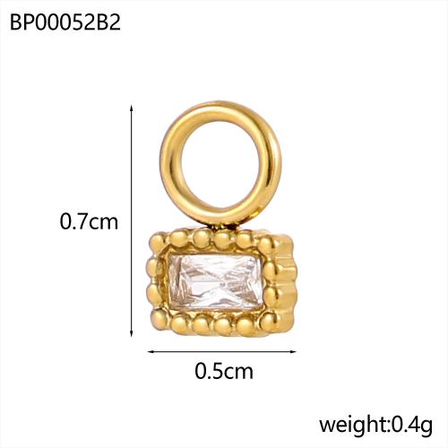 Stainless Steel Pendants, 304 Stainless Steel, gold color plated, DIY & with rhinestone, more colors for choice, Sold By PC