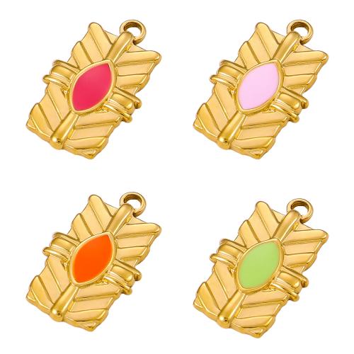 Stainless Steel Pendants, 304 Stainless Steel, gold color plated, DIY & enamel, more colors for choice, Sold By PC