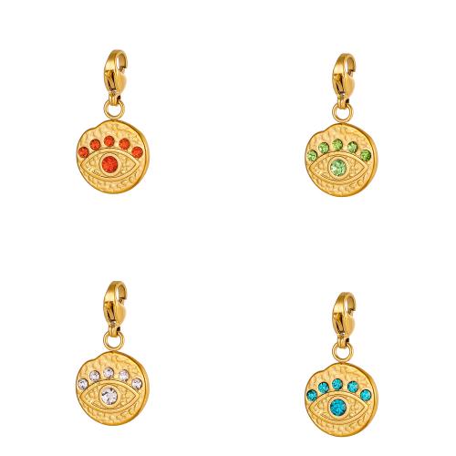 Stainless Steel Pendants, 304 Stainless Steel, Heart, gold color plated, DIY & with rhinestone, more colors for choice, Sold By PC