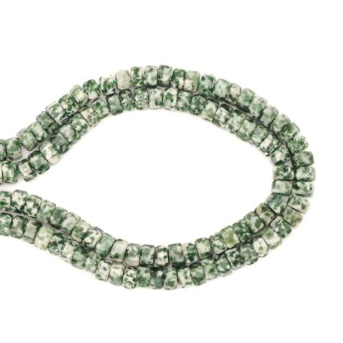 Green Spot Stone Beads, DIY, mixed colors, 3x6mm, Sold Per Approx 38 cm Strand