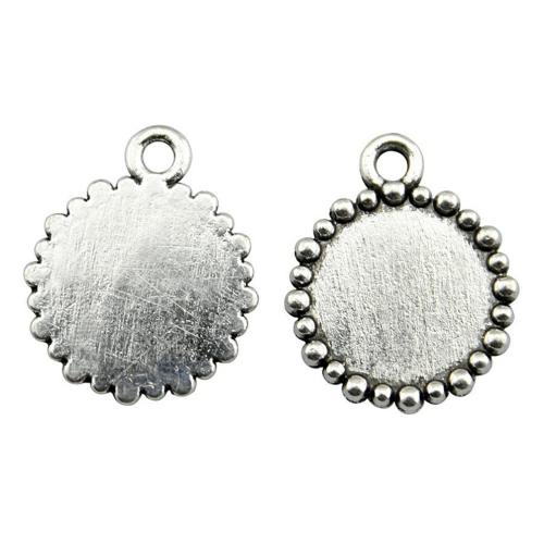 Tibetan Style Pendant Cabochon Setting, Round, plated, DIY, Inner Diameter:Approx 12mm, Sold By PC