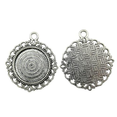 Tibetan Style Pendant Cabochon Setting, plated, DIY, Inner Diameter:Approx 20mm, Sold By PC