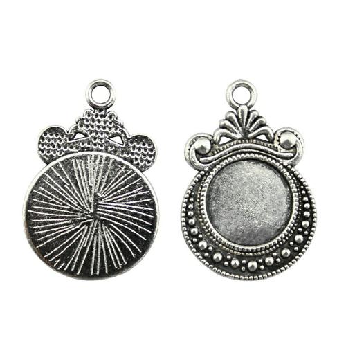 Tibetan Style Pendant Cabochon Setting, plated, DIY, more colors for choice, Inner Diameter:Approx 12mm, Sold By PC