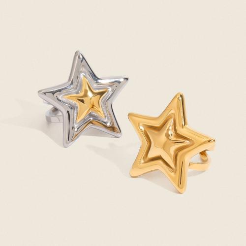 Stainless Steel Finger Ring, 304 Stainless Steel, gold color plated, fashion jewelry, more colors for choice, Sold By PC